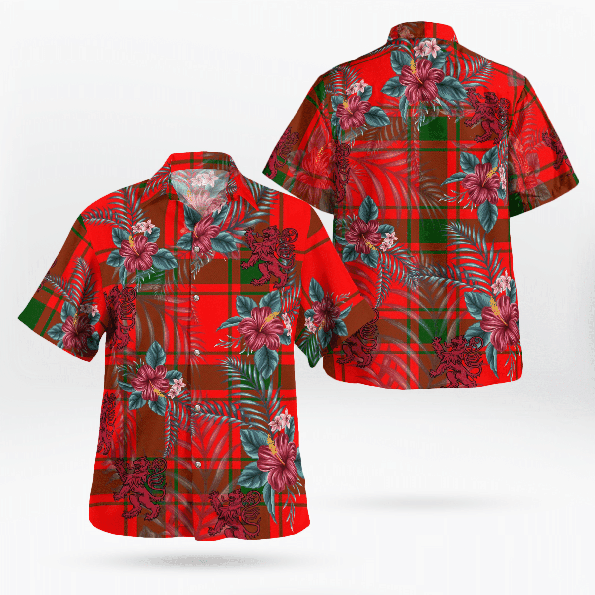 Clan MacDonald of Sleat Tartan Scottish Lion Hawaiian Shirt EY71 MacDonald of Sleat Tartan Tartan Hawaii Shirt   