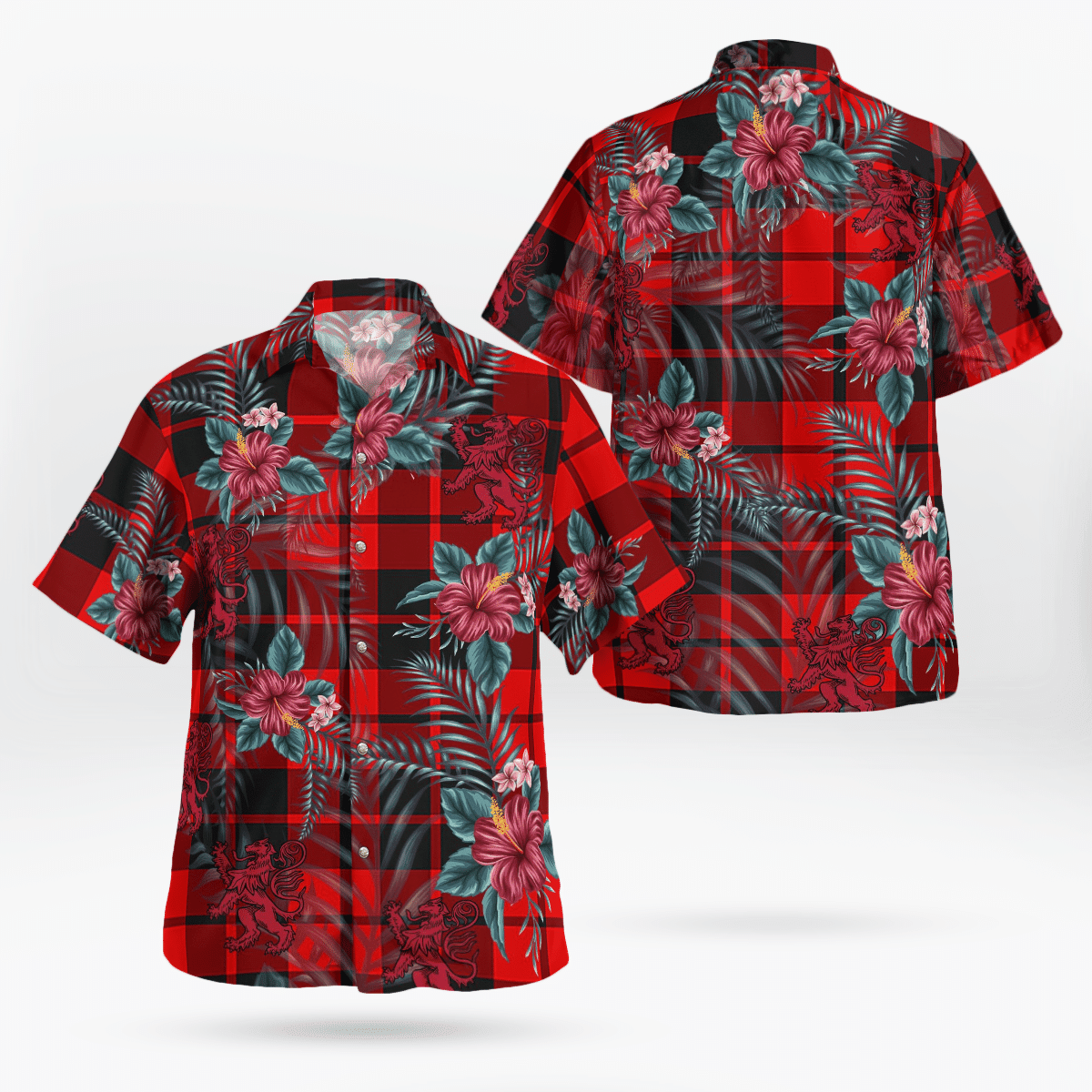 Clan Ettrick District Tartan Scottish Lion Hawaiian Shirt TS79 Ettrick District Tartan Tartan Hawaii Shirt   