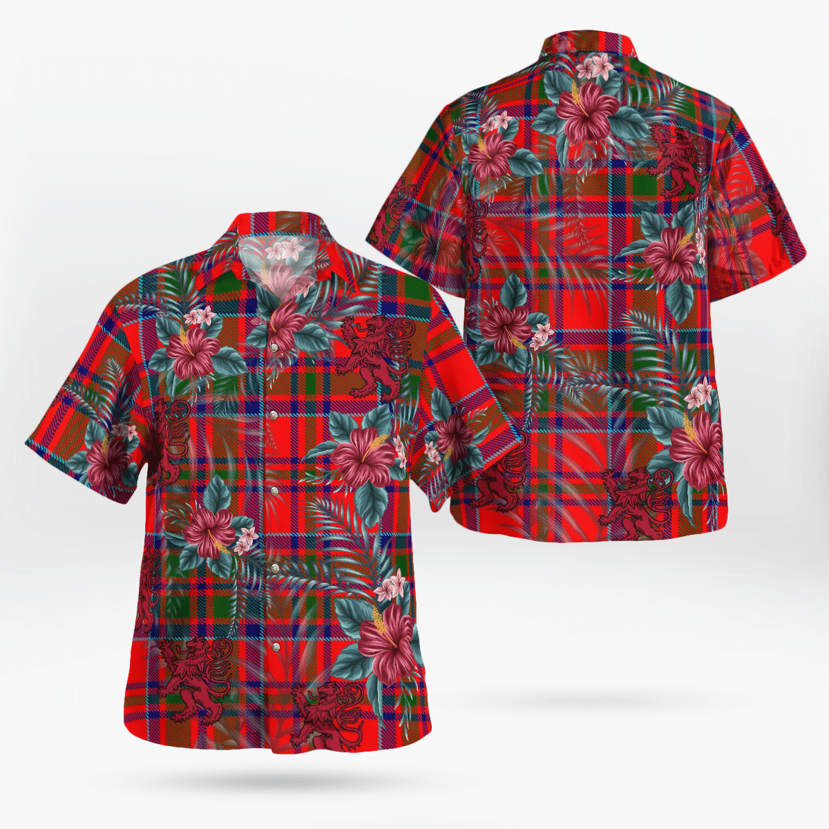 Clan MacKillop Tartan Scottish Lion Hawaiian Shirt LV22 MacKillop Tartan Tartan Hawaii Shirt   