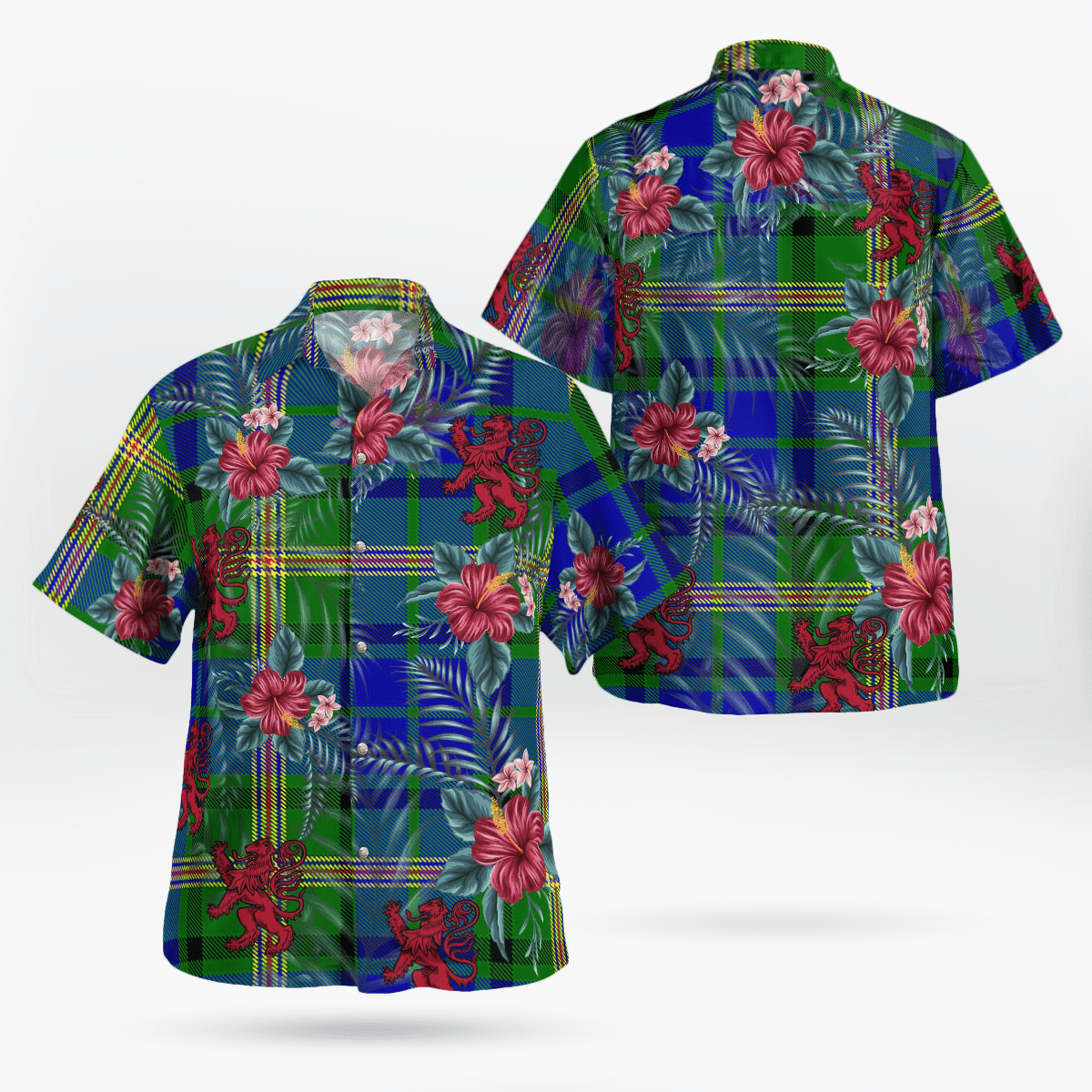 Clan Maitland Tartan Scottish Lion Hawaiian Shirt BW46 Maitland Tartan Tartan Hawaii Shirt   