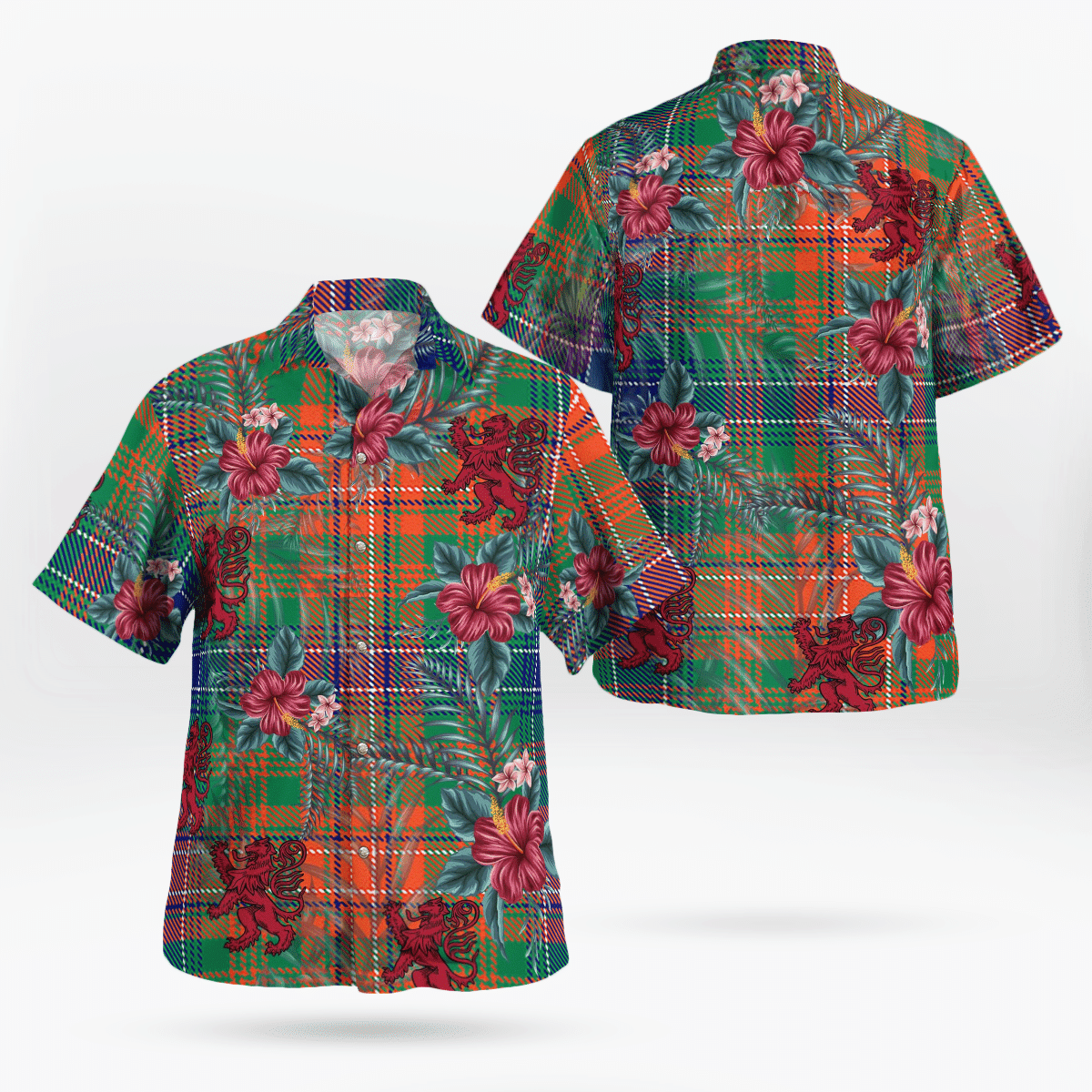 Clan Wilson Ancient Tartan Scottish Lion Hawaiian Shirt MB46 Wilson Ancient Tartan Tartan Hawaii Shirt   