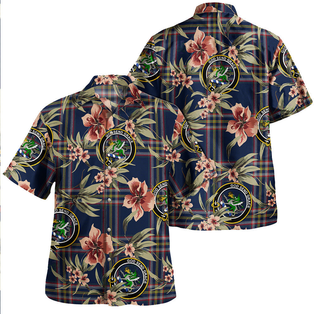 Clan Crichton (Creighton) Modern Tartan Crest Badge Aloha Hawaiian Shirt Tropical Old Style CC73 Crichton (Creighton) Modern Tartan Tartan Today   