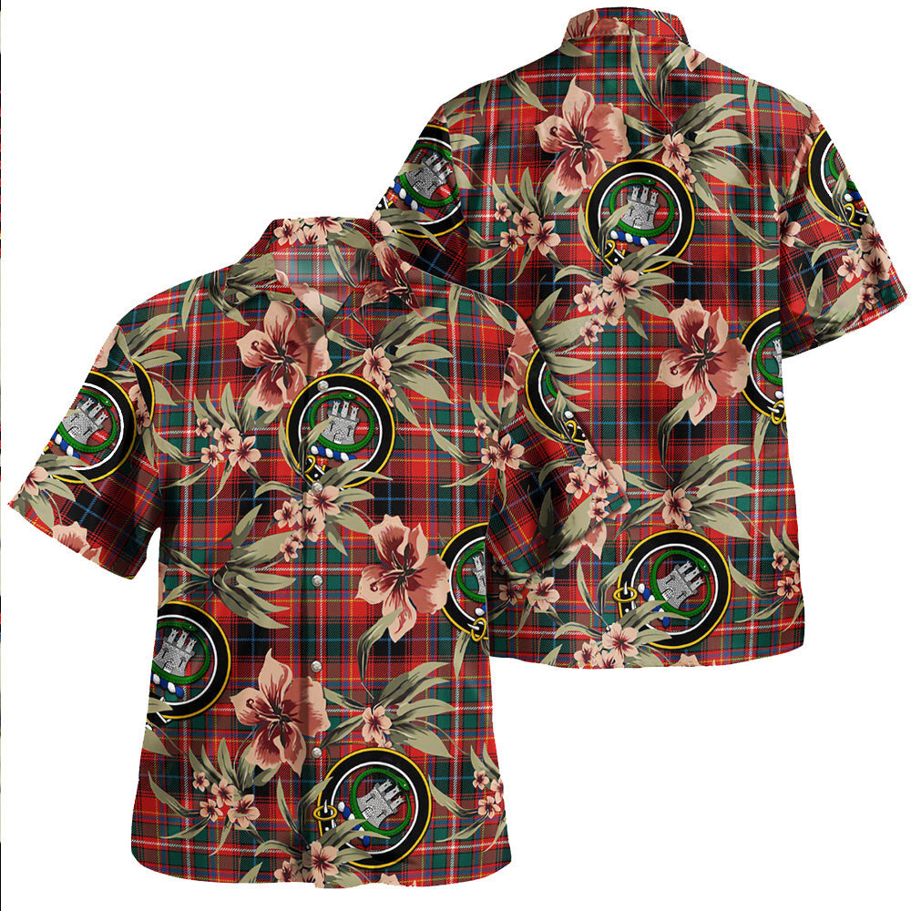 Clan Innes Red Weathered Tartan Crest Badge Aloha Hawaiian Shirt Tropical Old Style KU39 Innes Red Weathered Tartan Tartan Today   