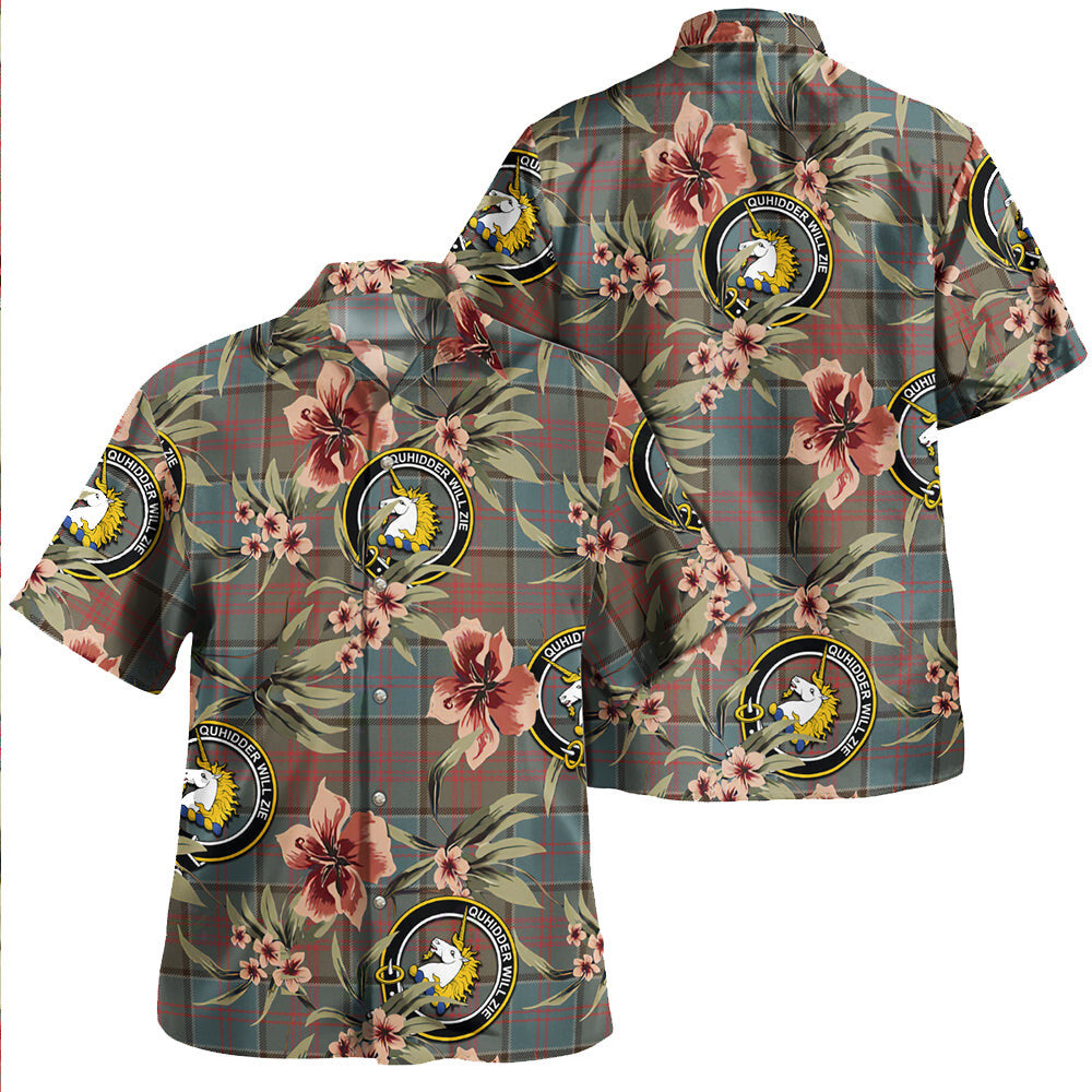 Clan Stewart of Appin Hunting Weathered Tartan Crest Badge Aloha Hawaiian Shirt Tropical Old Style GA54 Stewart of Appin Hunting Weathered Tartan Tartan Today   