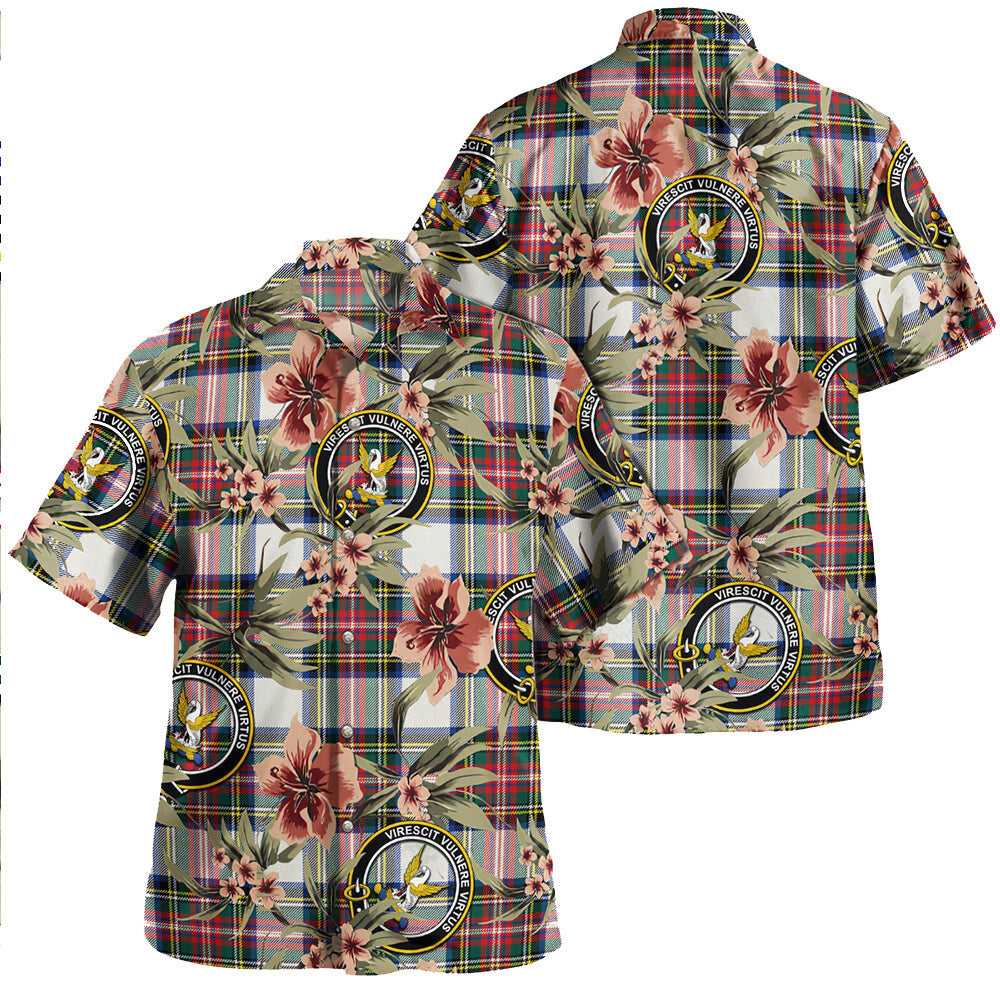 Clan Stewart Dress Modern Tartan Crest Badge Aloha Hawaiian Shirt Tropical Old Style TW76 Stewart Dress Modern Tartan Tartan Today   