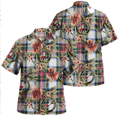 Clan Dennistoun Tartan Crest Badge Aloha Hawaiian Shirt Tropical Old Style PV33 Dennistoun Tartan Tartan Today   