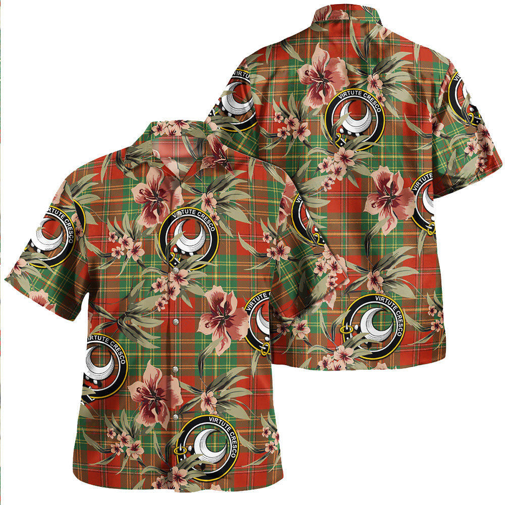 Clan Leask Ancient Tartan Crest Badge Aloha Hawaiian Shirt Tropical Old Style HN13 Leask Ancient Tartan Tartan Today   