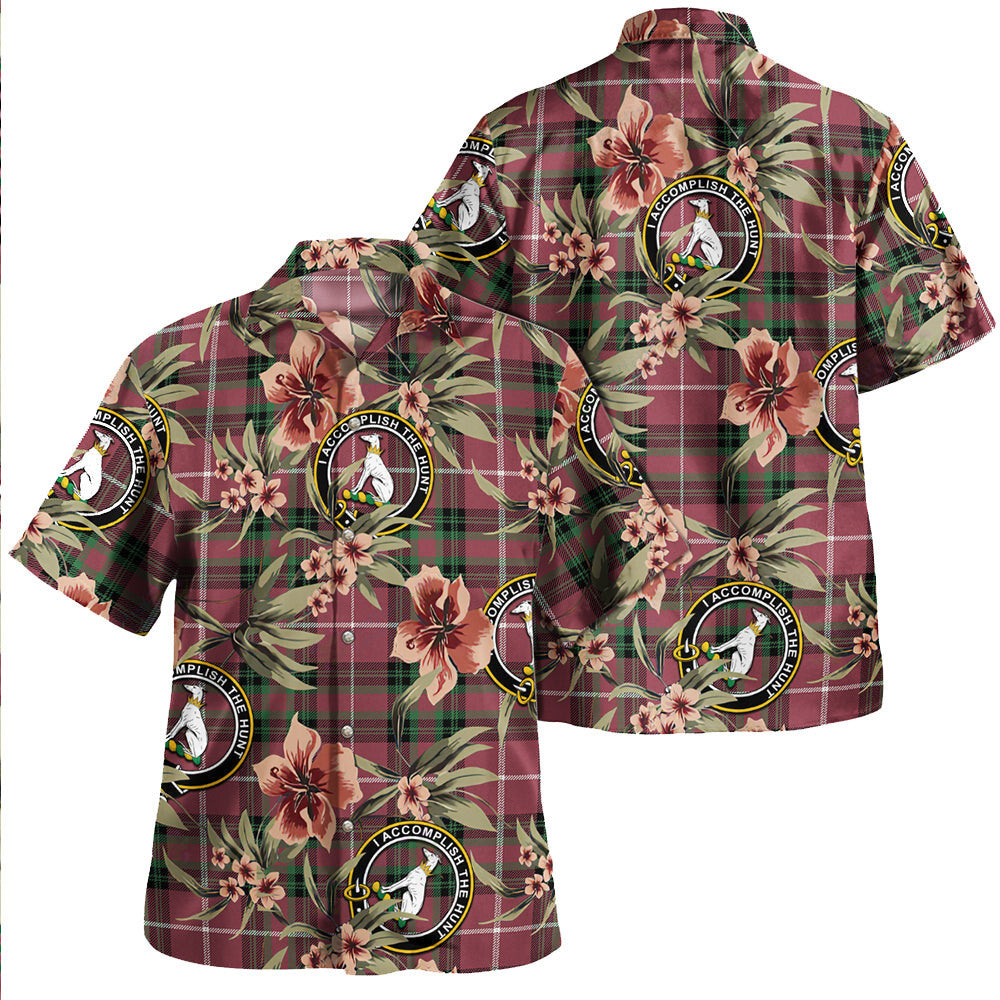 Clan Hunter of Bute (Michael Maroon) Ancient Tartan Crest Badge Aloha Hawaiian Shirt Tropical Old Style ST86 Hunter of Bute (Michael Maroon) Ancient Tartan Tartan Today   