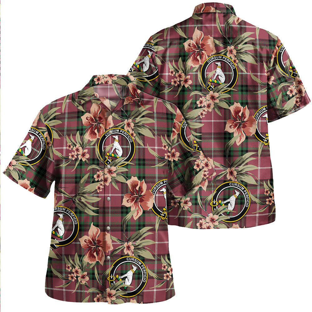 Clan Hunter of Bute (Hunter Maroon) Ancient Tartan Crest Badge Aloha Hawaiian Shirt Tropical Old Style LR71 Hunter of Bute (Hunter Maroon) Ancient Tartan Tartan Today   