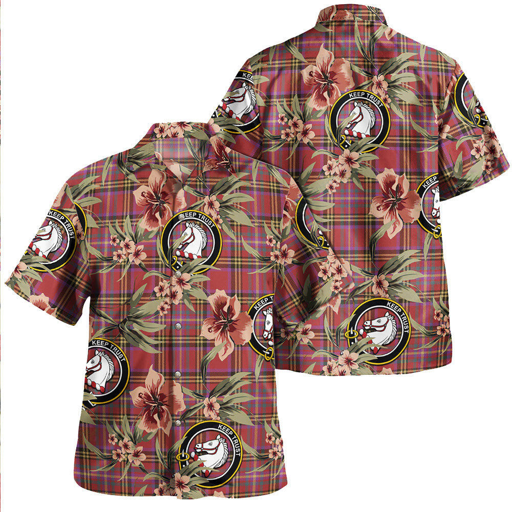 Clan Hepburn Weathered Tartan Crest Badge Aloha Hawaiian Shirt Tropical Old Style SR31 Hepburn Weathered Tartan Tartan Today   