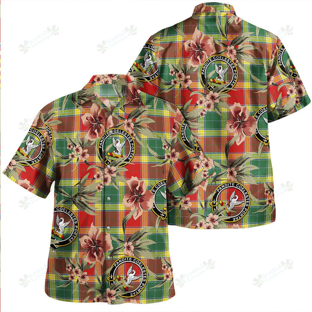 Gibson (Gibbs) Modern Tartan Clan Crest Badge Aloha Hawaiian Shirt Tropical Old Style OO53 Gibson (Gibbs) Modern Tartan Tartan Today   