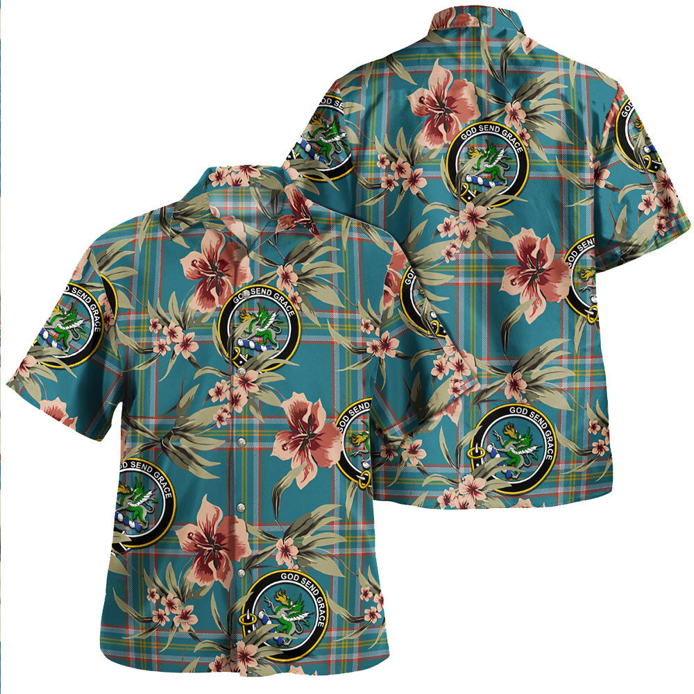 Crichton (Creighton) Ancient Tartan Clan Crest Badge Aloha Hawaiian Shirt Tropical Old Style DT79 Crichton (Creighton) Ancient Tartan Tartan Today   