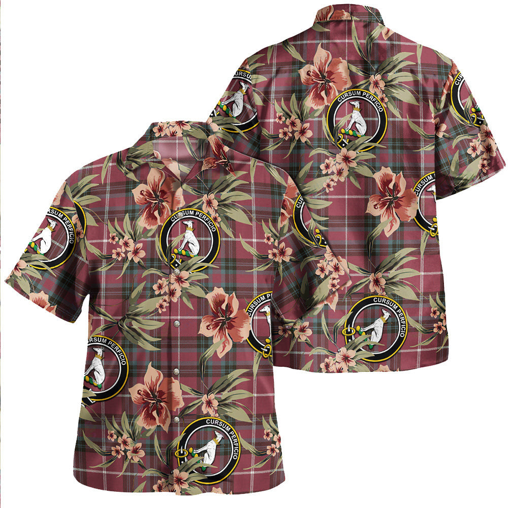 Clan Hunter of Bute (Hunter Maroon) Weathered Tartan Crest Badge Aloha Hawaiian Shirt Tropical Old Style MC49 Hunter of Bute (Hunter Maroon) Weathered Tartan Tartan Today   