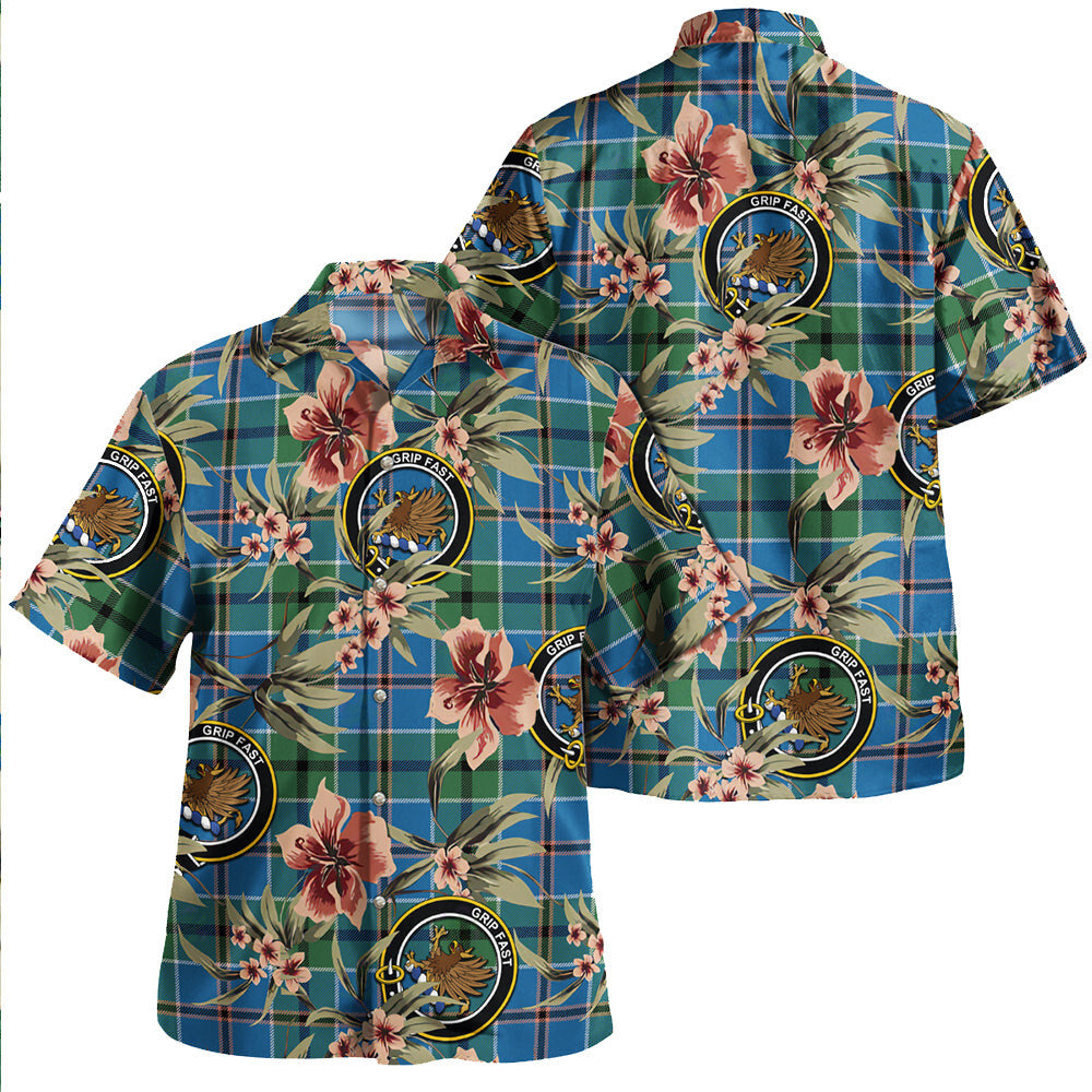 Clan Leslie of the Hebrides Ancient Tartan Crest Badge Aloha Hawaiian Shirt Tropical Old Style LV20 Leslie of the Hebrides Ancient Tartan Tartan Today   