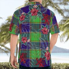 Clan Colville Tartan Scottish Lion Hawaiian Shirt VW65 Colville Tartan Tartan Hawaii Shirt   