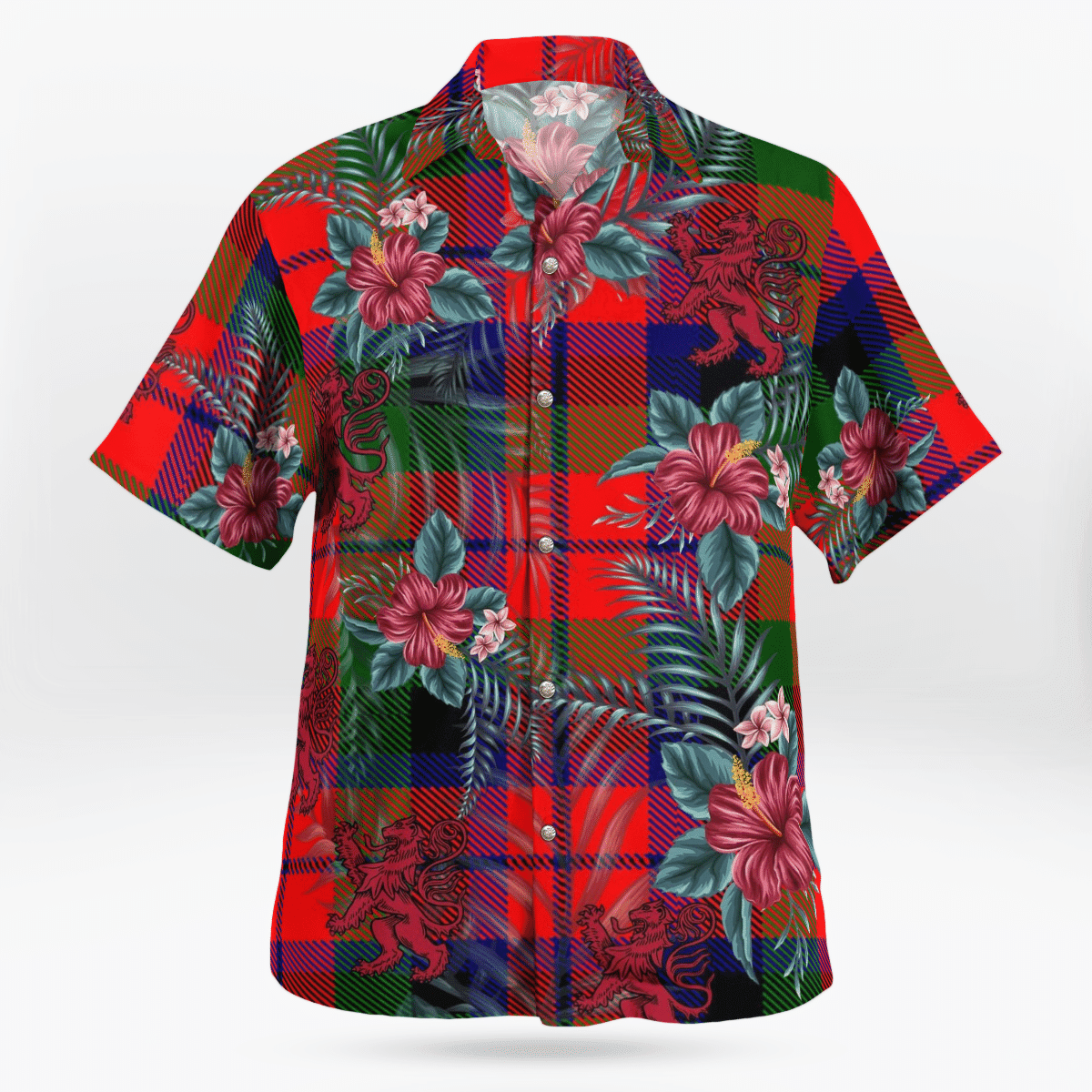 Clan MacNaughton Modern Tartan Scottish Lion Hawaiian Shirt UO83 MacNaughton Modern Tartan Tartan Hawaii Shirt   