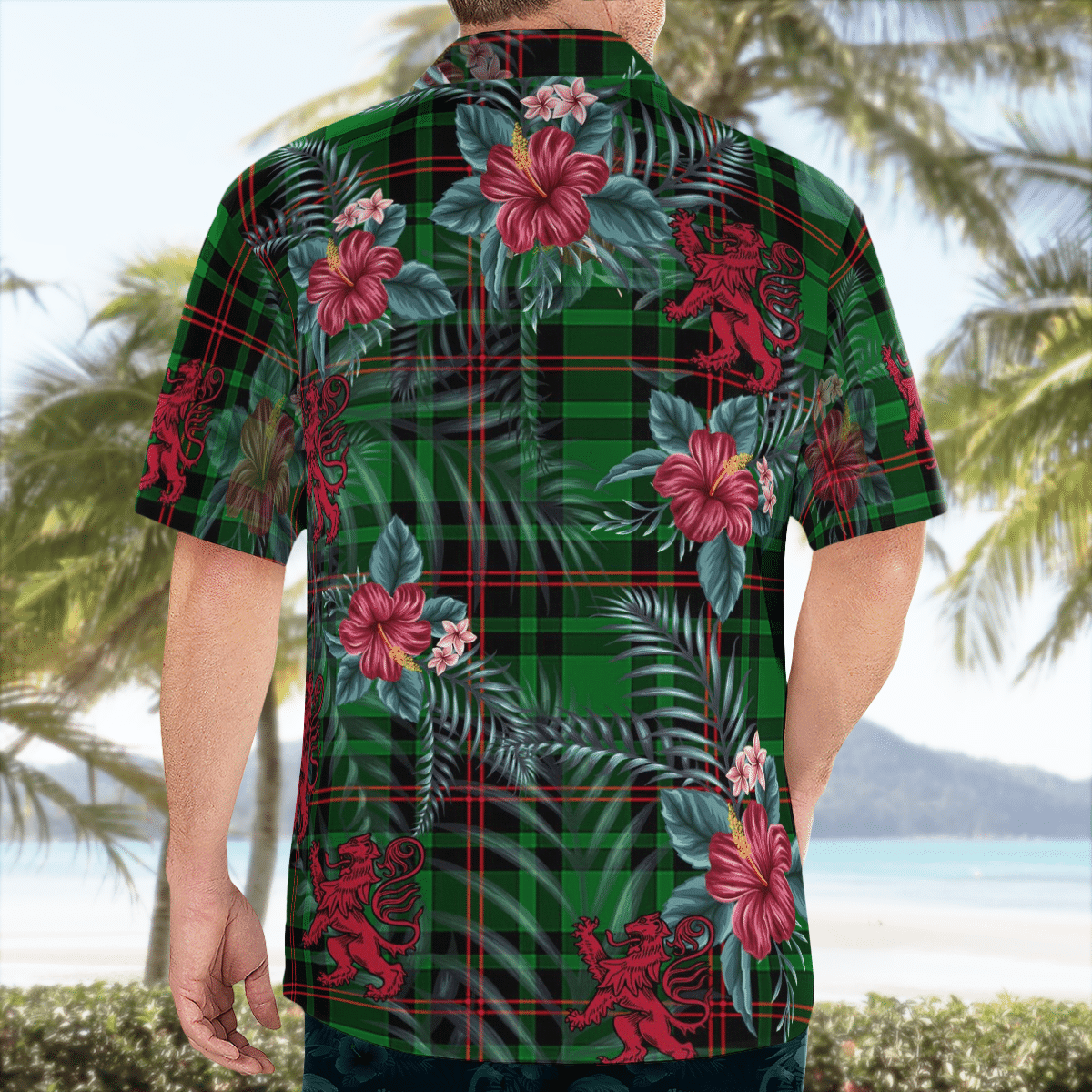 Clan Clan Beveridge Tartan Scottish Lion Hawaiian Shirt HH61 Beveridge Tartan Tartan Hawaii Shirt   