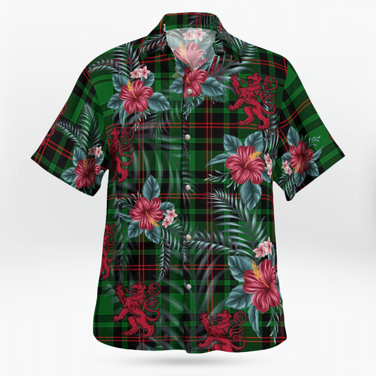 Clan Clan Beveridge Tartan Scottish Lion Hawaiian Shirt HH61 Beveridge Tartan Tartan Hawaii Shirt   