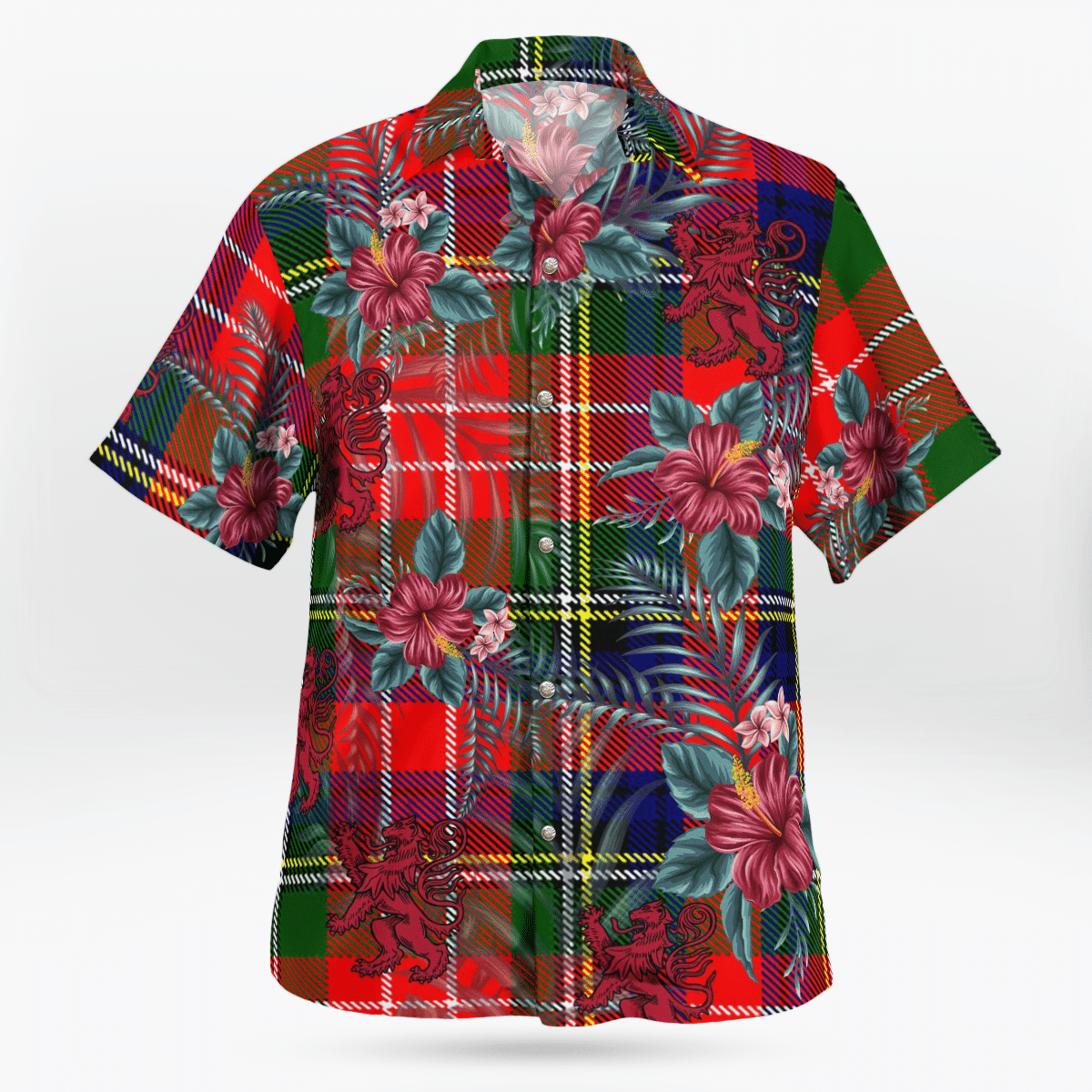 Clan Christie Tartan Scottish Lion Hawaiian Shirt UA52 Christie Tartan Tartan Hawaii Shirt   