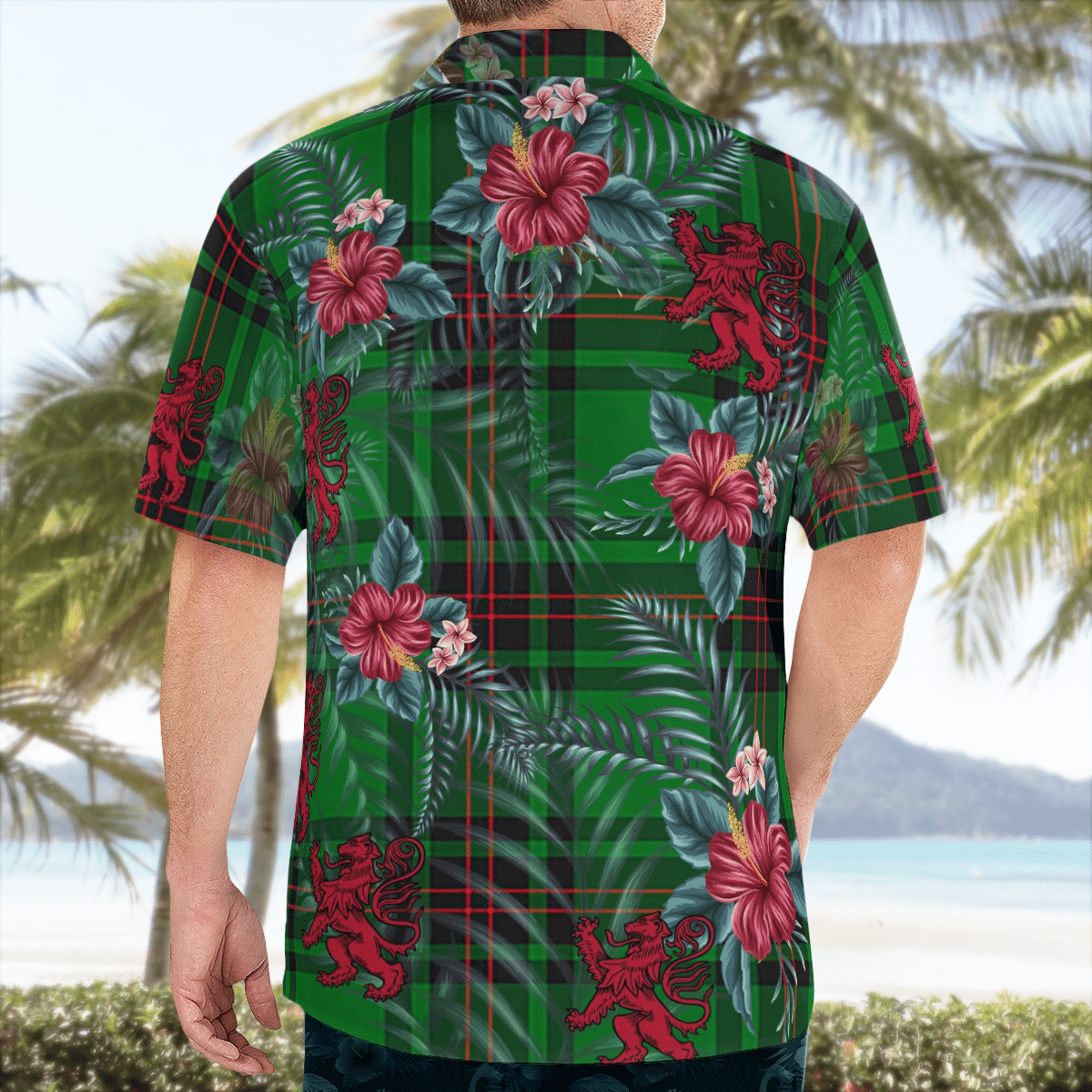 Clan Lundin Tartan Scottish Lion Hawaiian Shirt TK34 Lundin Tartan Tartan Hawaii Shirt   