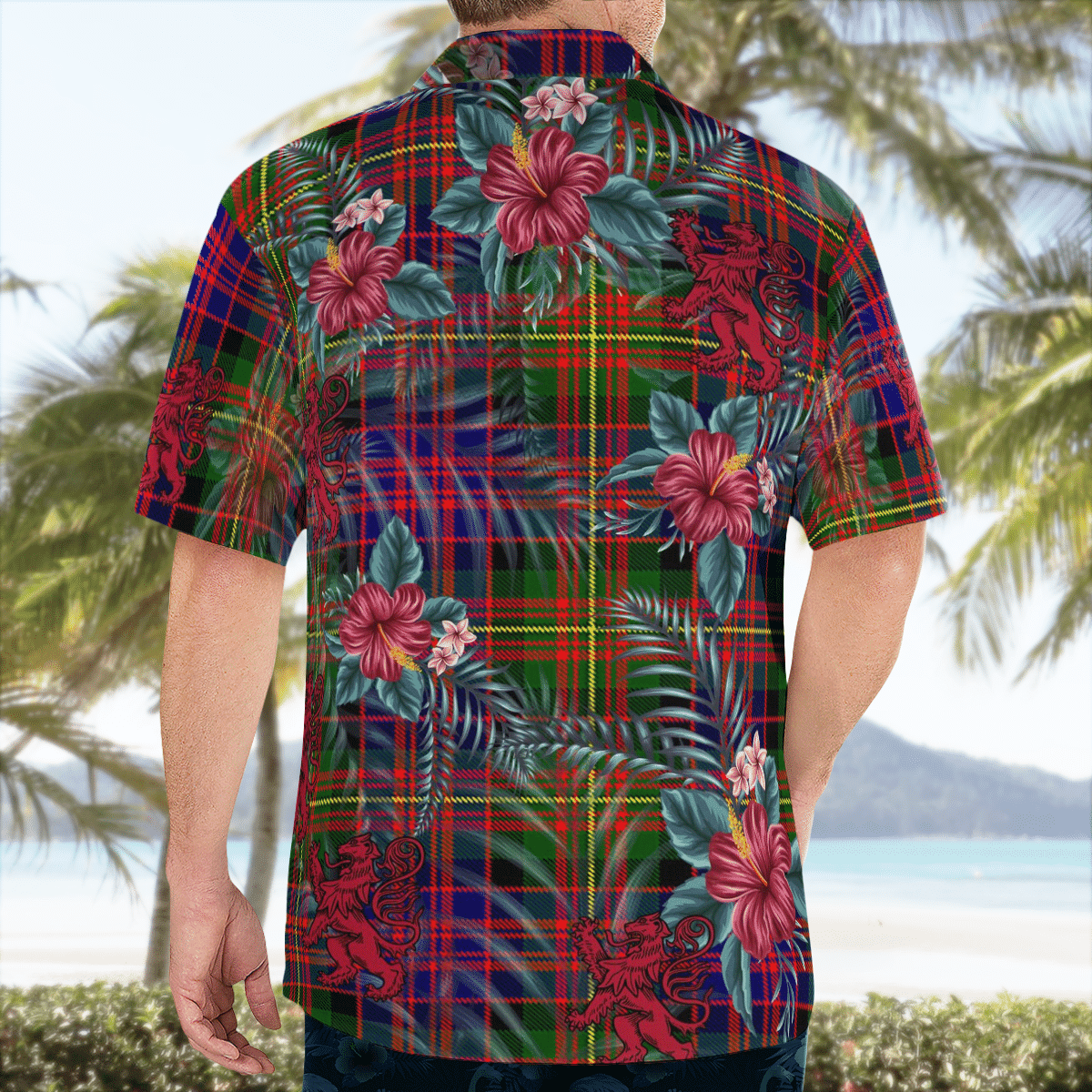 Clan Carnegie Modern Tartan Scottish Lion Hawaiian Shirt SF27 Carnegie Modern Tartan Tartan Hawaii Shirt   