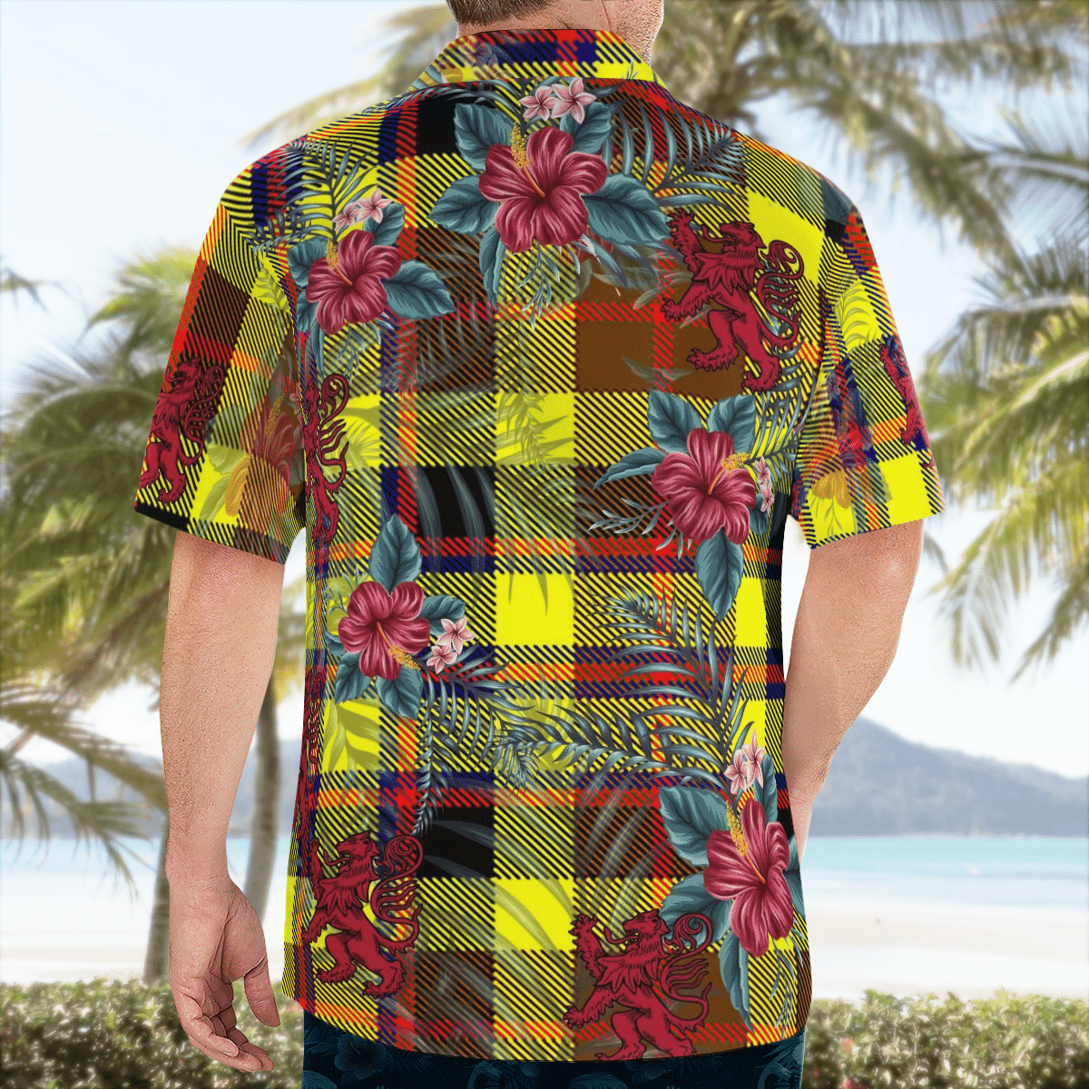 Clan Jardine Tartan Scottish Lion Hawaiian Shirt BA77 Jardine Tartan Tartan Hawaii Shirt   