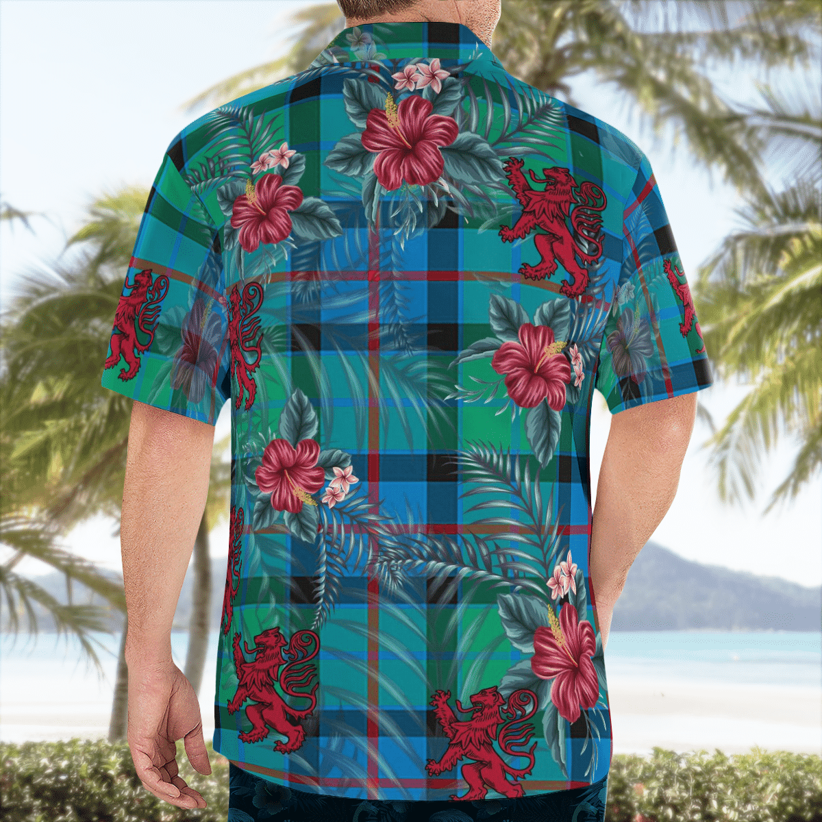 Clan Flower Of Scotland Tartan Scottish Lion Hawaiian Shirt AD22 Flower Of Scotland Tartan Tartan Hawaii Shirt   