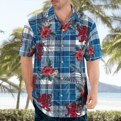 Clan Strathclyde District Tartan Scottish Lion Hawaiian Shirt QP79 Strathclyde District Tartan Tartan Hawaii Shirt   