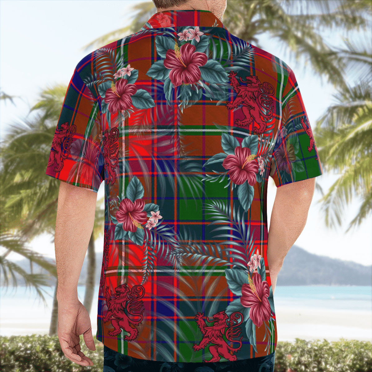 Clan Wauchope Tartan Scottish Lion Hawaiian Shirt SB64 Wauchope Tartan Tartan Hawaii Shirt   