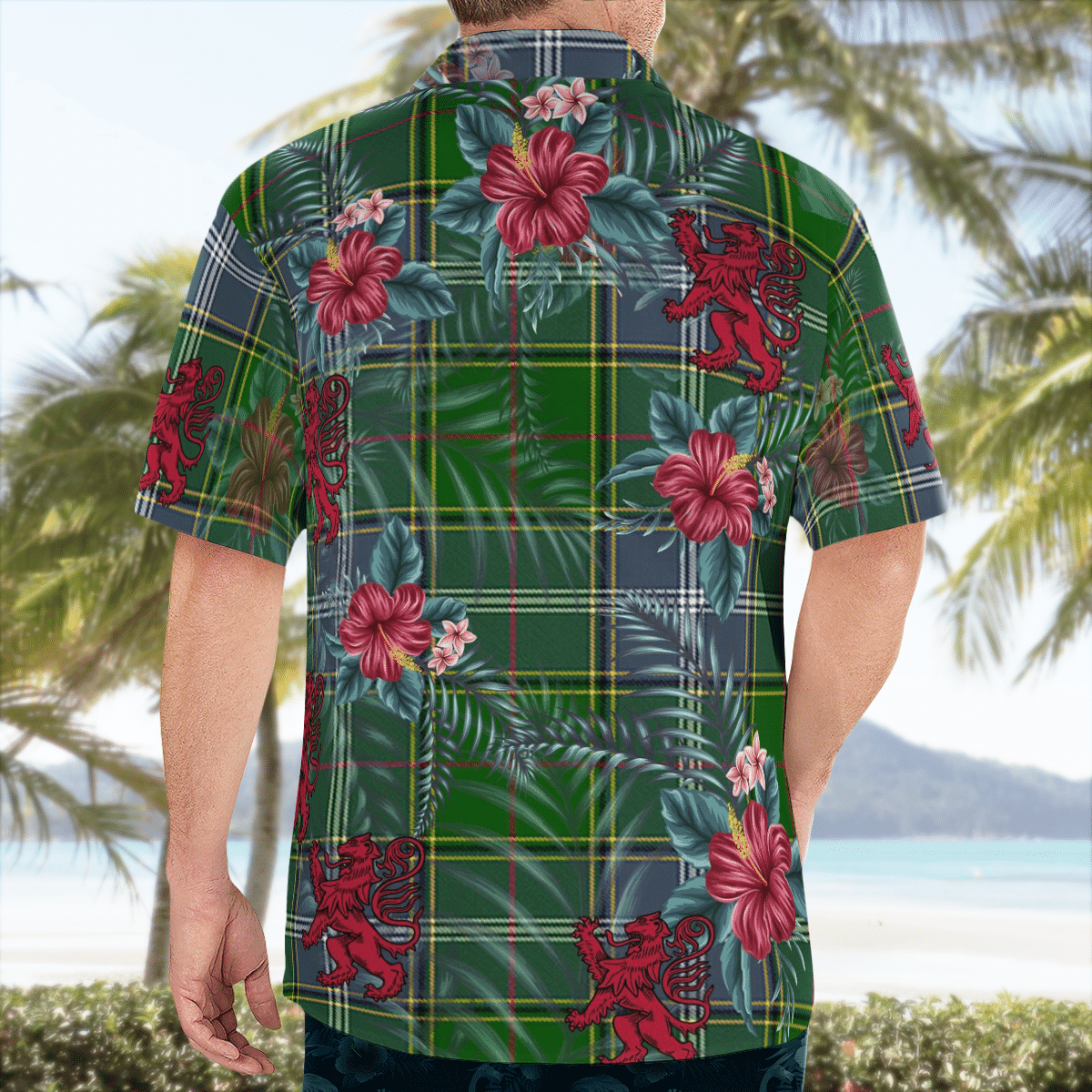 Clan Pringle Tartan Scottish Lion Hawaiian Shirt HR71 Pringle Tartan Tartan Hawaii Shirt   