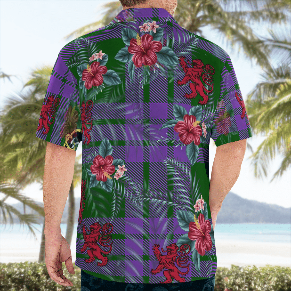 Clan Elphinstone Tartan Scottish Lion Hawaiian Shirt PC32 Elphinstone Tartan Tartan Hawaii Shirt   