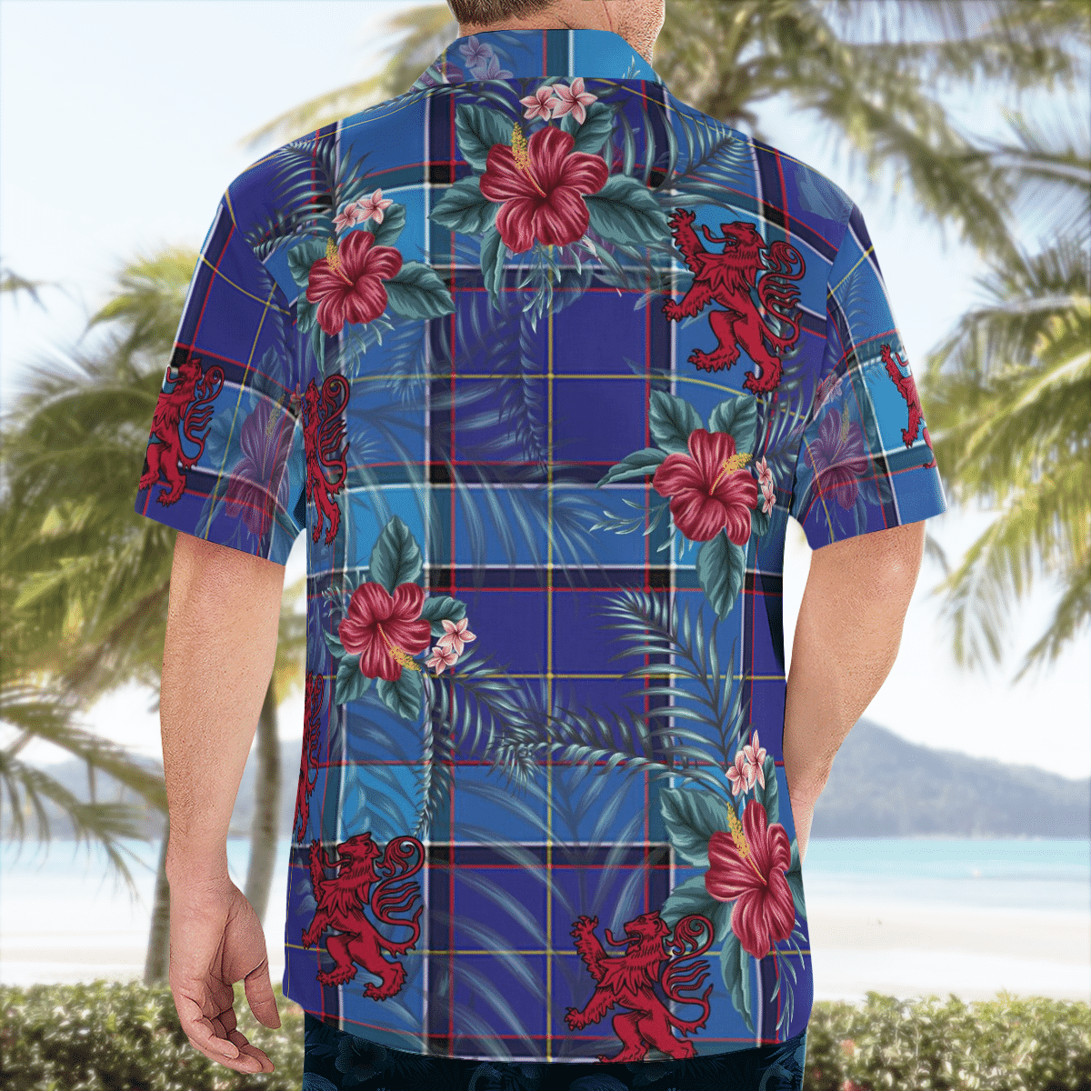 Clan Kirkcaldy Tartan Scottish Lion Hawaiian Shirt BC10 Kirkcaldy Tartan Tartan Hawaii Shirt   