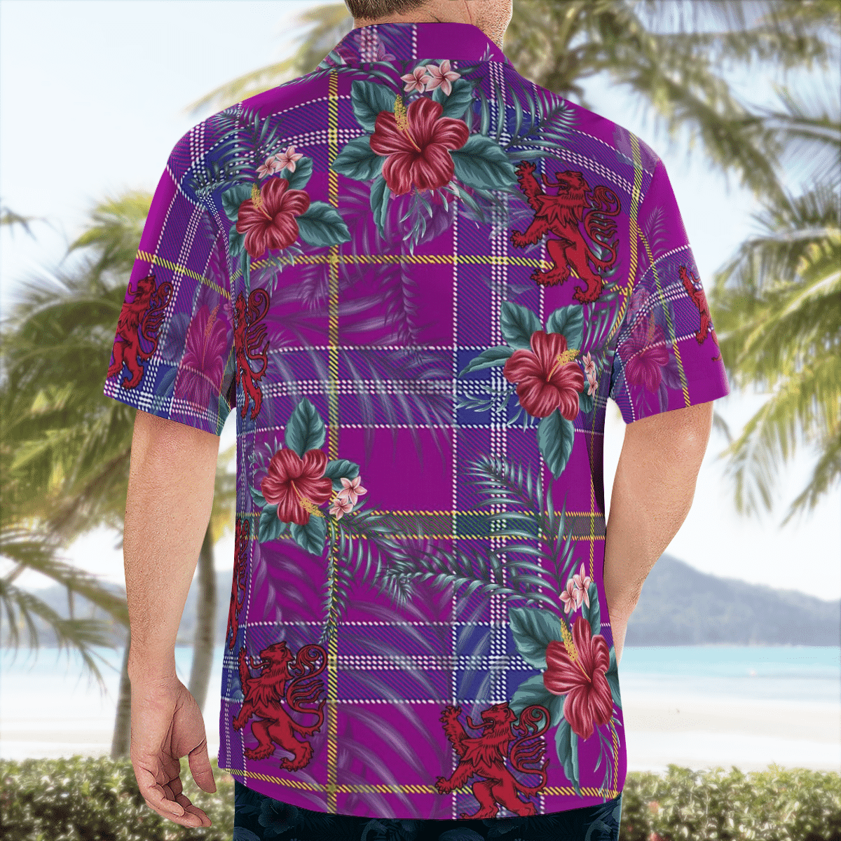 Clan Jackson Tartan Scottish Lion Hawaiian Shirt XO17 Jackson Tartan Tartan Hawaii Shirt   