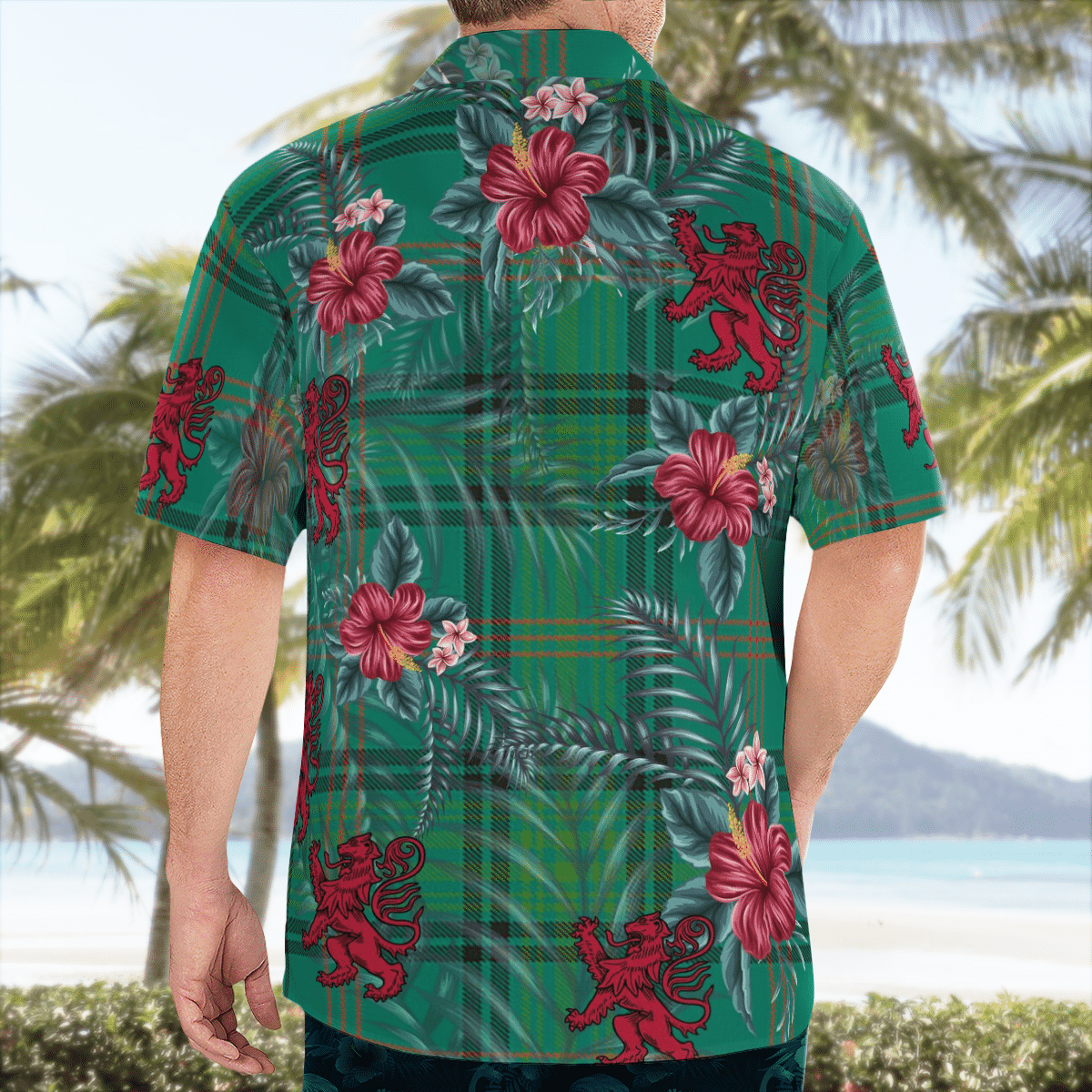 Clan Ross Hunting Ancient Tartan Scottish Lion Hawaiian Shirt OY53 Ross Hunting Ancient Tartan Tartan Hawaii Shirt   