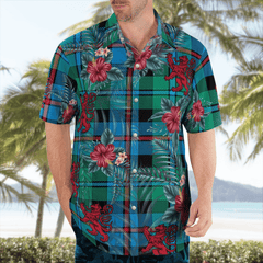 Clan Campbell of Cawdor Ancient Tartan Scottish Lion Hawaiian Shirt KQ83 Campbell of Cawdor Ancient Tartan Tartan Hawaii Shirt   