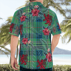 Clan Kennedy Ancient Tartan Scottish Lion Hawaiian Shirt WQ97 Kennedy Ancient Tartan Tartan Hawaii Shirt   