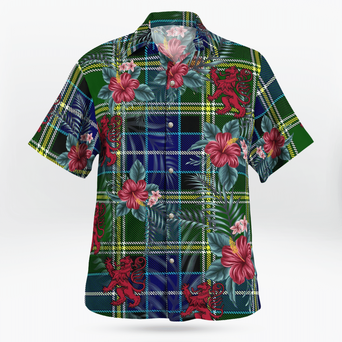 Clan MacKellar Tartan Scottish Lion Hawaiian Shirt XY25 MacKellar Tartan Tartan Hawaii Shirt   