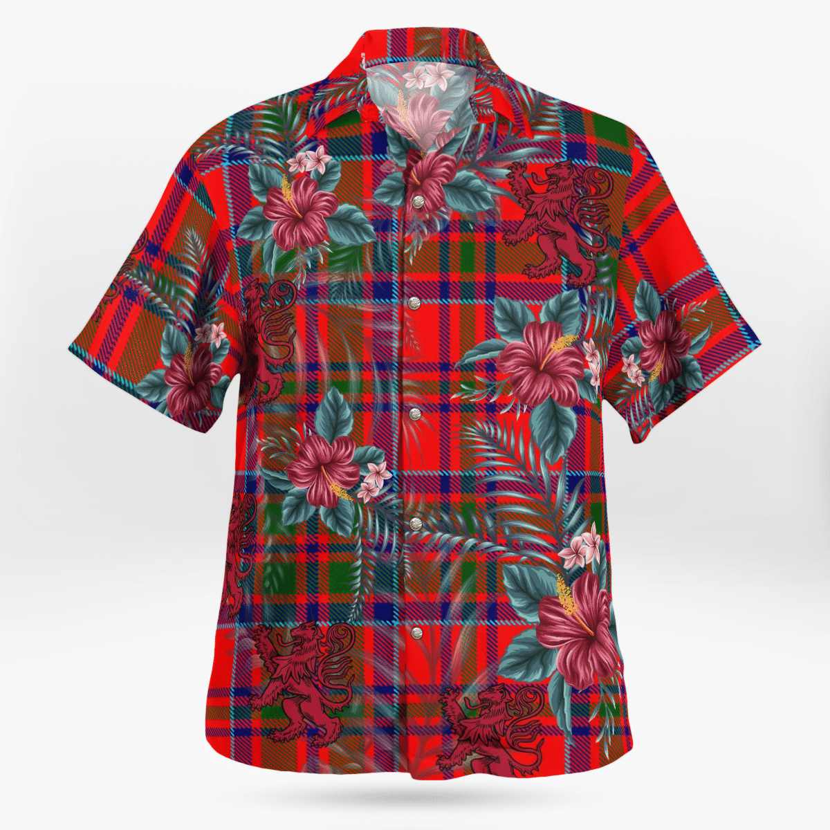 Clan MacKillop Tartan Scottish Lion Hawaiian Shirt LV22 MacKillop Tartan Tartan Hawaii Shirt   