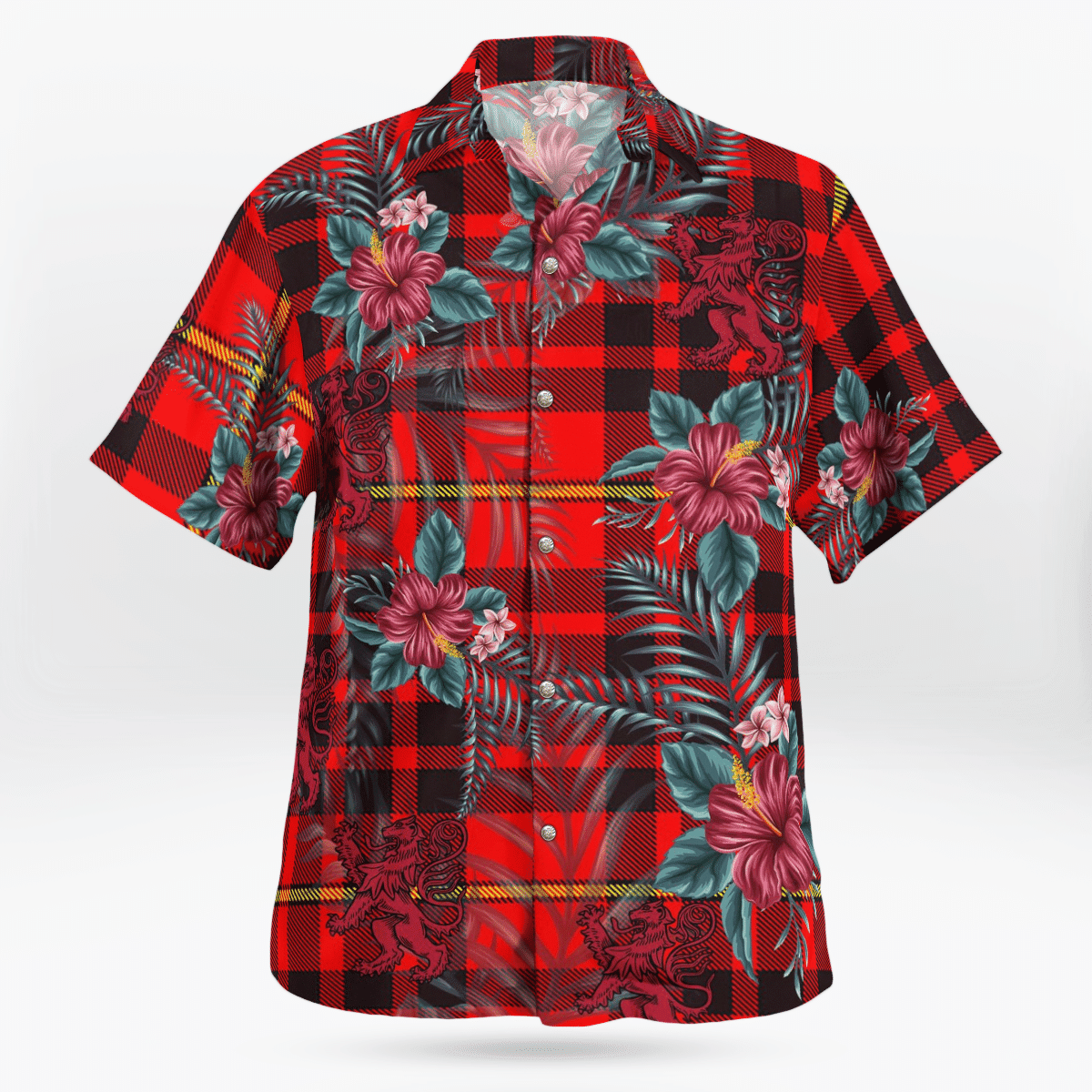 Clan MacIan Tartan Scottish Lion Hawaiian Shirt KE17 MacIan Tartan Tartan Hawaii Shirt   