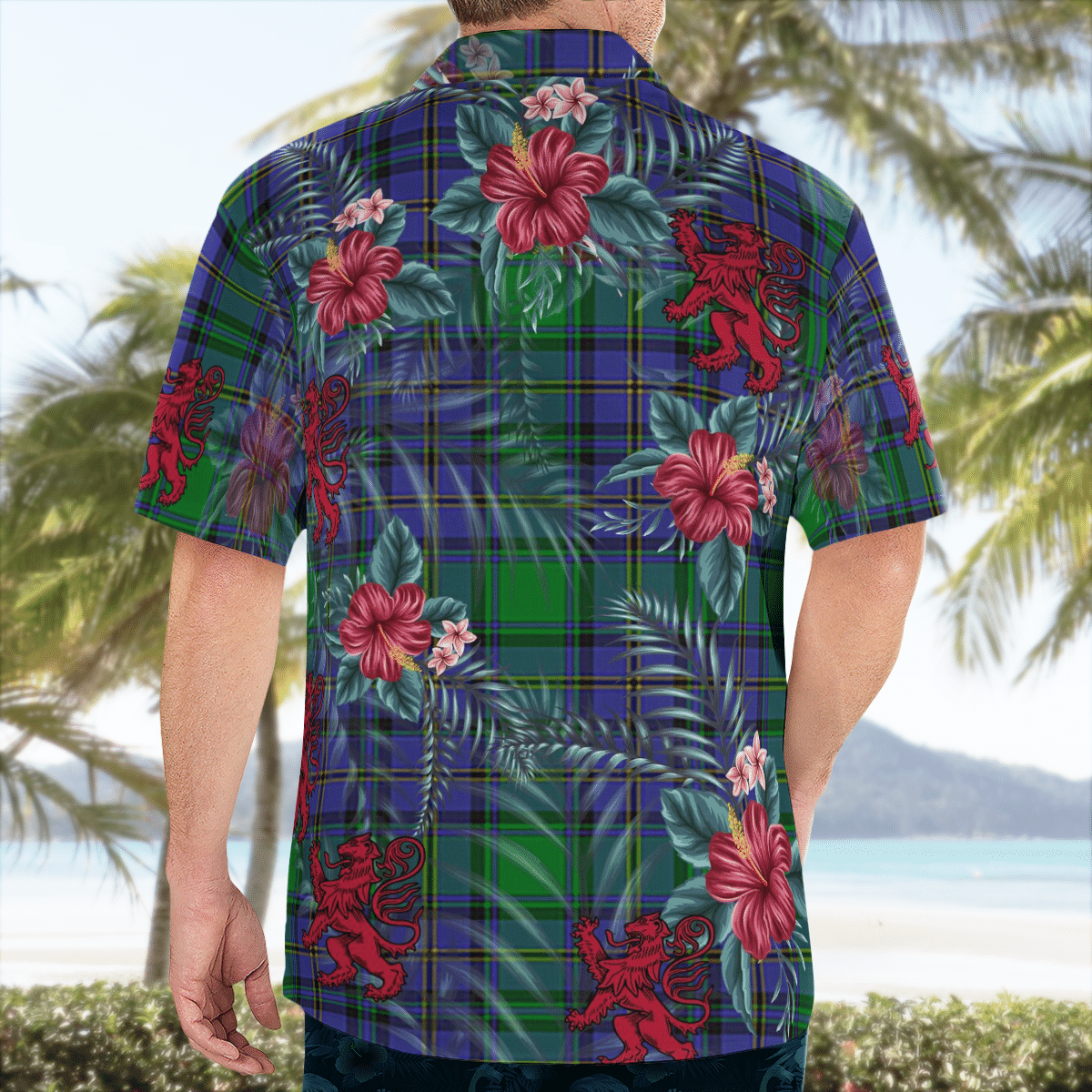 Clan Hope Tartan Scottish Lion Hawaiian Shirt XA81 Hope Tartan Tartan Hawaii Shirt   