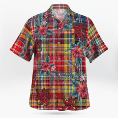 Clan Clan Drummond of Strathallan Tartan Scottish Lion Hawaiian Shirt RU75 Drummond of Strathallan Tartan Tartan Hawaii Shirt   