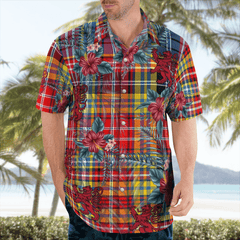 Clan Clan Drummond of Strathallan Tartan Scottish Lion Hawaiian Shirt RU75 Drummond of Strathallan Tartan Tartan Hawaii Shirt   