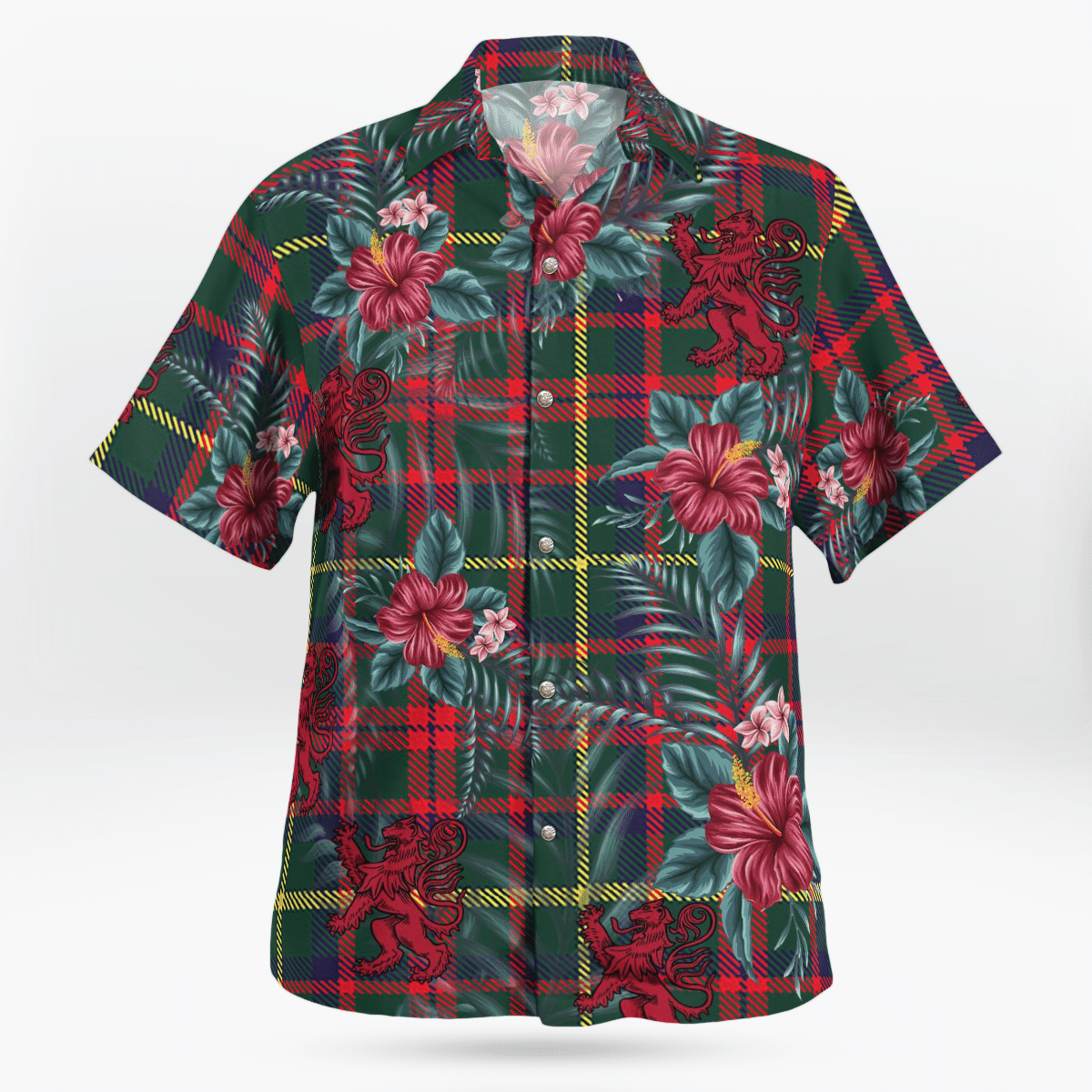 Clan MacKintosh Hunting Modern Tartan Scottish Lion Hawaiian Shirt EP73 MacKintosh Hunting Modern Tartan Tartan Hawaii Shirt   