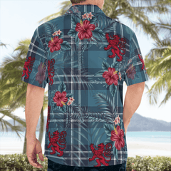 Clan Earl of St Andrews Tartan Scottish Lion Hawaiian Shirt KA20 Earl of St Andrews Tartan Tartan Hawaii Shirt   