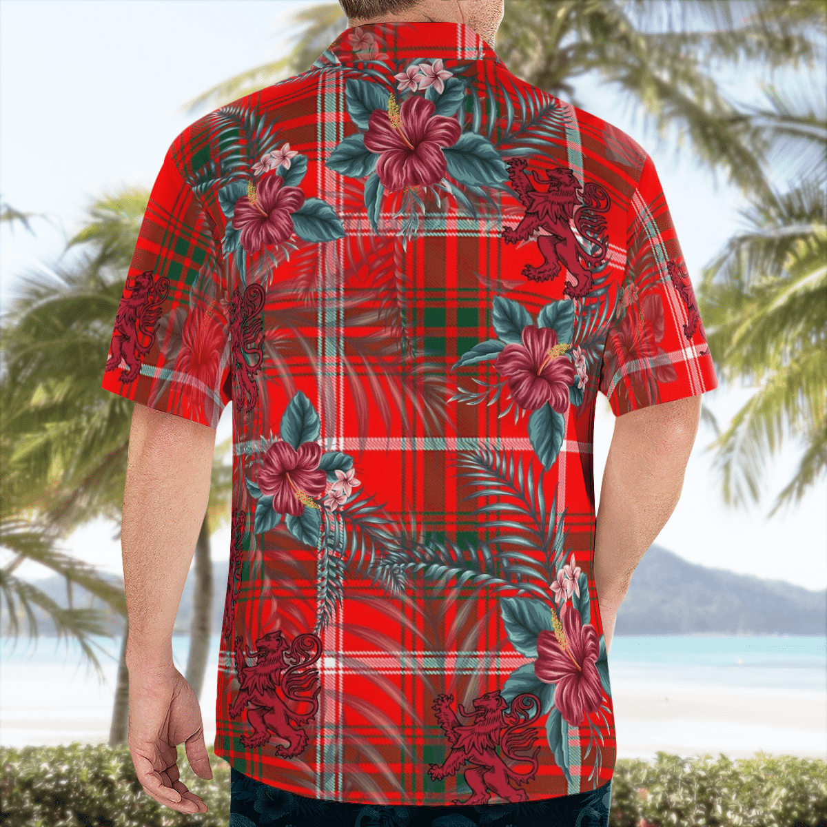 Clan Duke of Rothesay Modern Tartan Scottish Lion Hawaiian Shirt BH68 Duke of Rothesay Modern Tartan Tartan Hawaii Shirt   