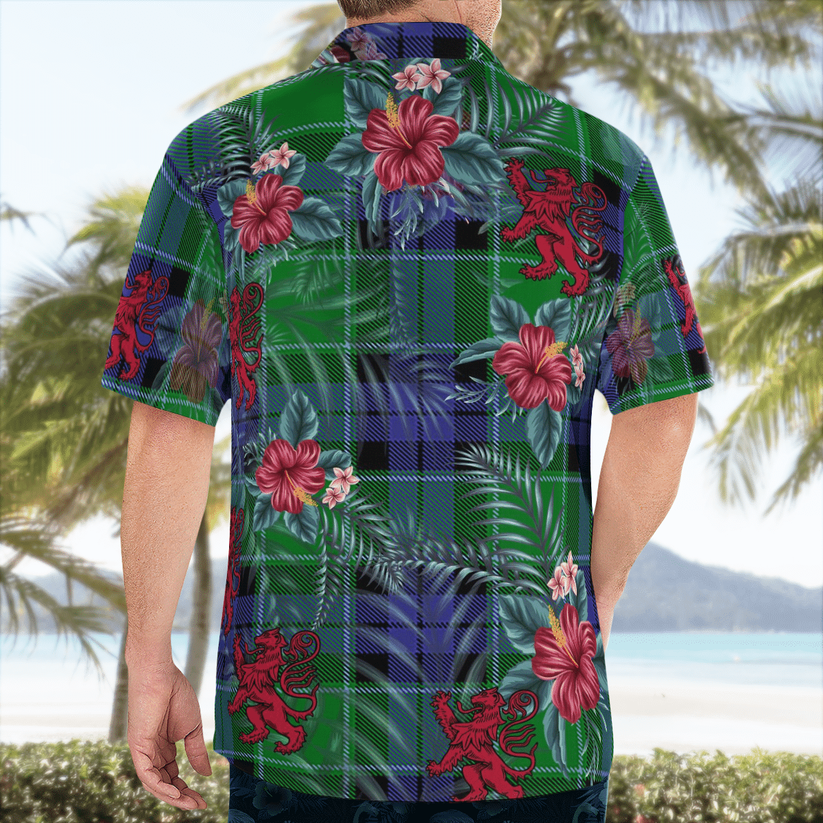 Clan Monteith Tartan Scottish Lion Hawaiian Shirt TI82 Monteith Tartan Tartan Hawaii Shirt   