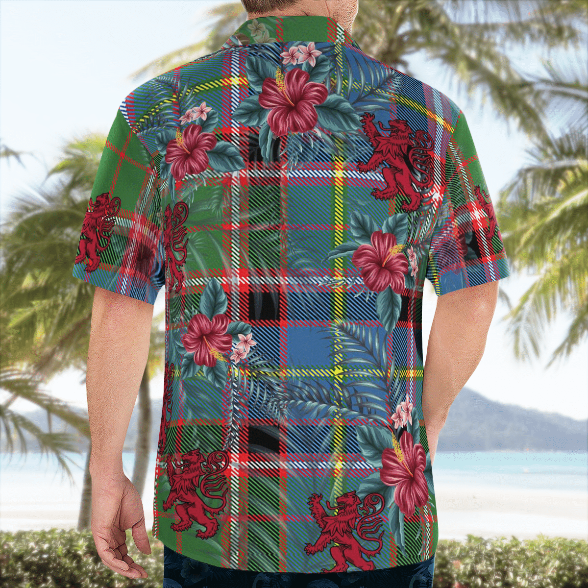 Clan Stirling (of Keir) Tartan Scottish Lion Hawaiian Shirt EU31 Stirling (of Keir) Tartan Tartan Hawaii Shirt   