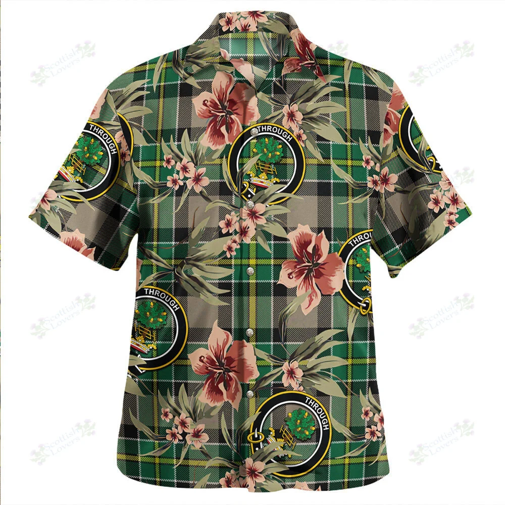 Hamilton of Brandon Modern Tartan Clan Crest Badge Aloha Hawaiian Shirt Tropical Old Style PT44 Hamilton of Brandon Modern Tartan Tartan Today   