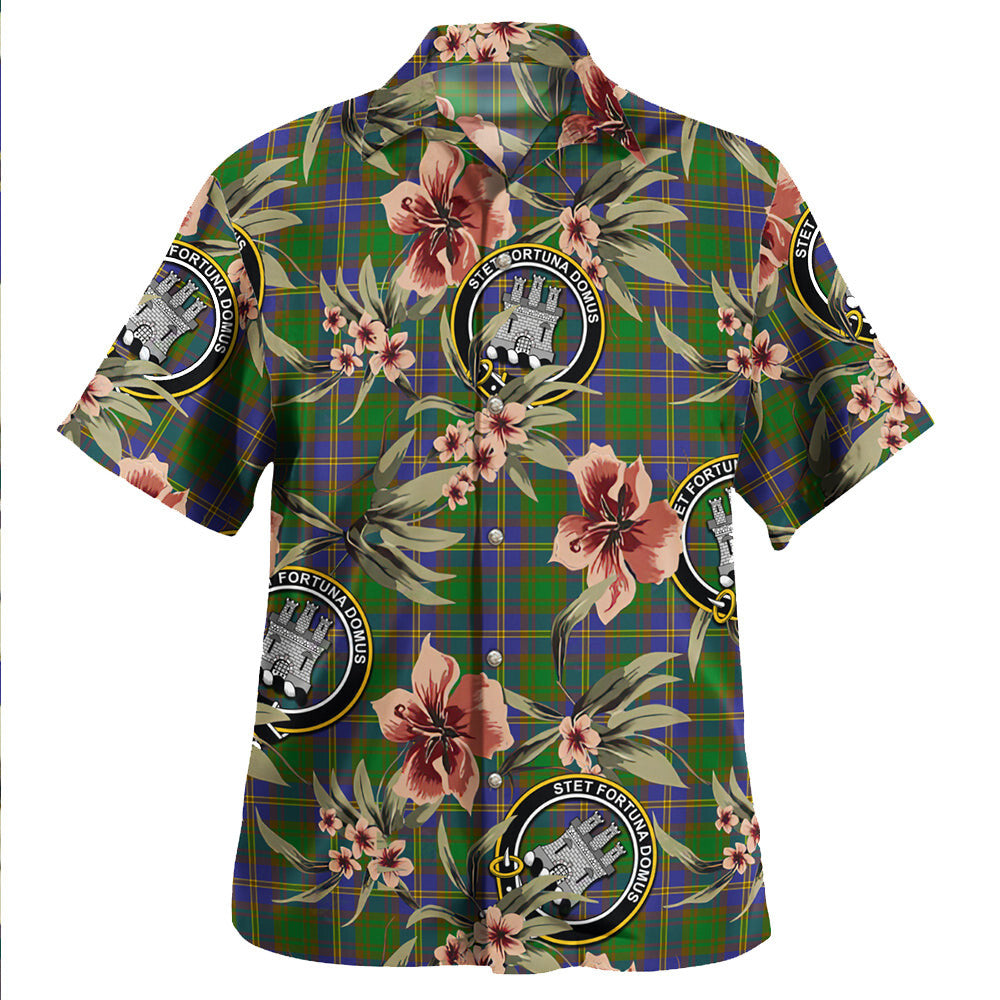 Clan Strange of Balkaskie Tartan Crest Badge Aloha Hawaiian Shirt Tropical Old Style IX27 Strange of Balkaskie Tartan Tartan Today   