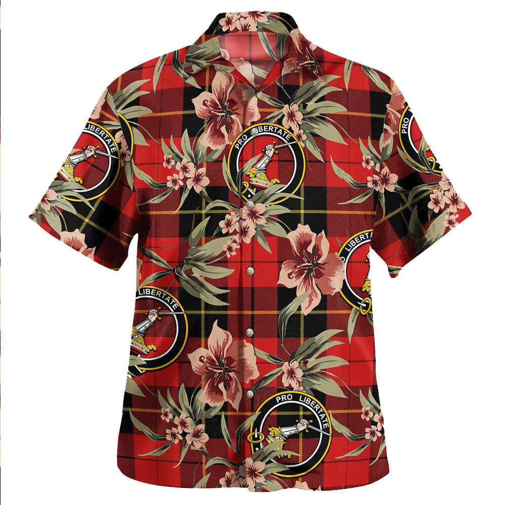 Clan Wallace (Wallas) Modern Tartan Crest Badge Aloha Hawaiian Shirt Tropical Old Style JV23 Wallace (Wallas) Modern Tartan Tartan Today   